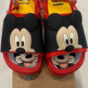 Mini Melissa Red and Black Mickey Mouse Sandals